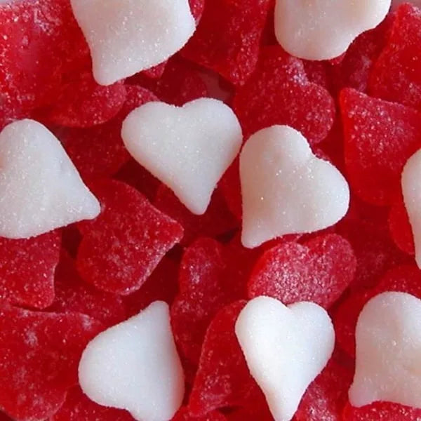 Red and White Valentines Gummy Hearts